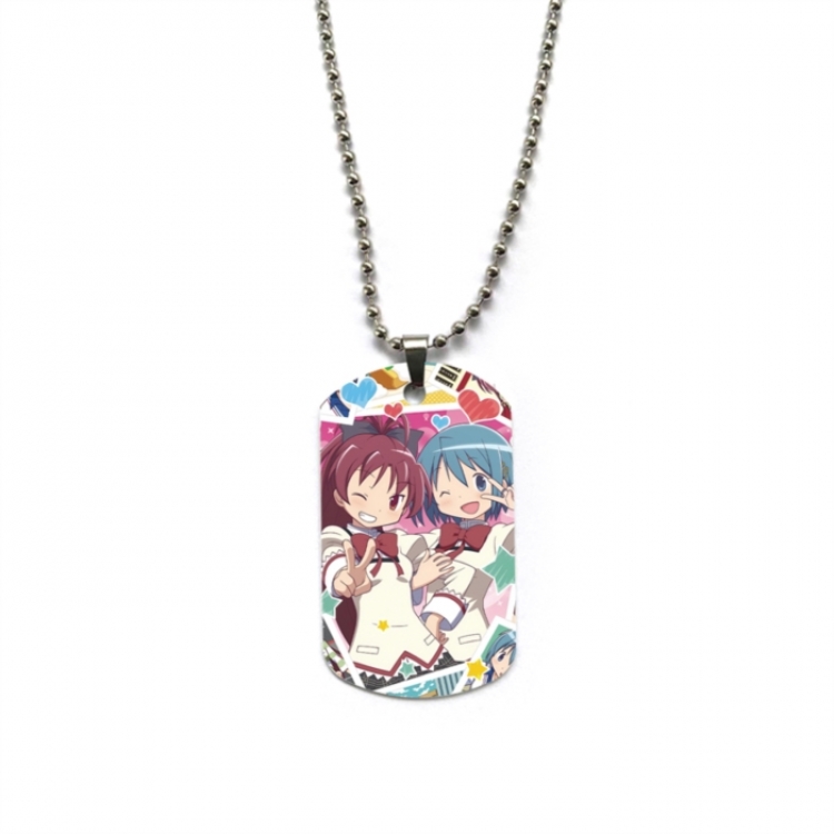 Magical Girl Madoka of the Magus Anime double-sided full color printed military brand necklace price for 5 pcs