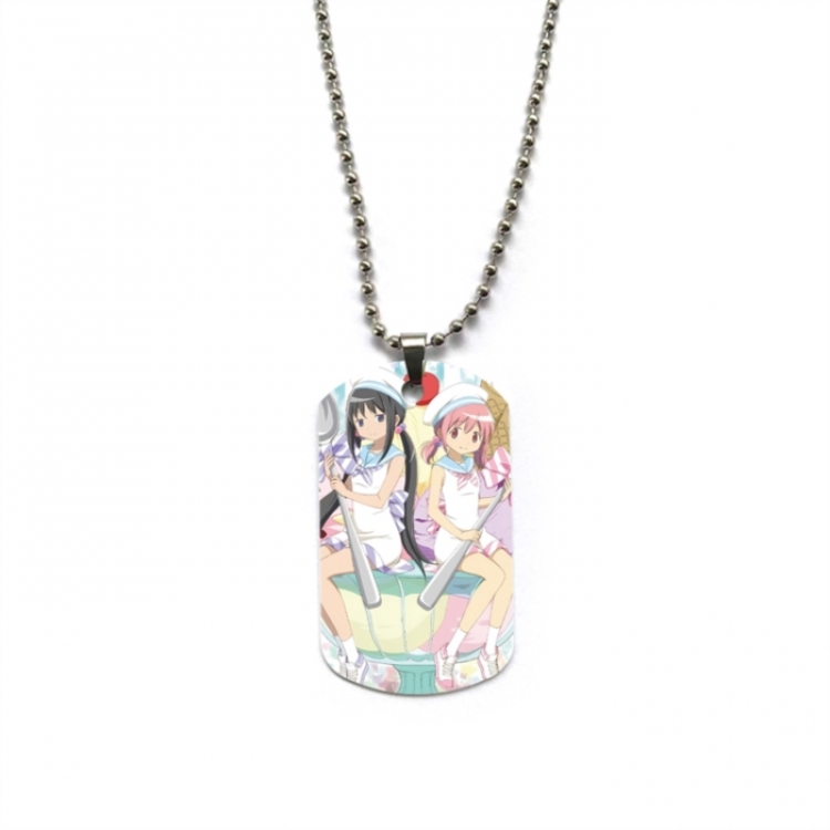 Magical Girl Madoka of the Magus Anime double-sided full color printed military brand necklace price for 5 pcs