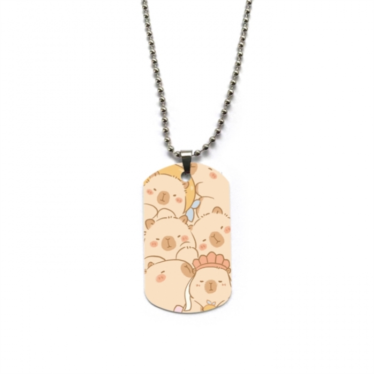 Kapibala Anime double-sided full color printed military brand necklace price for 5 pcs