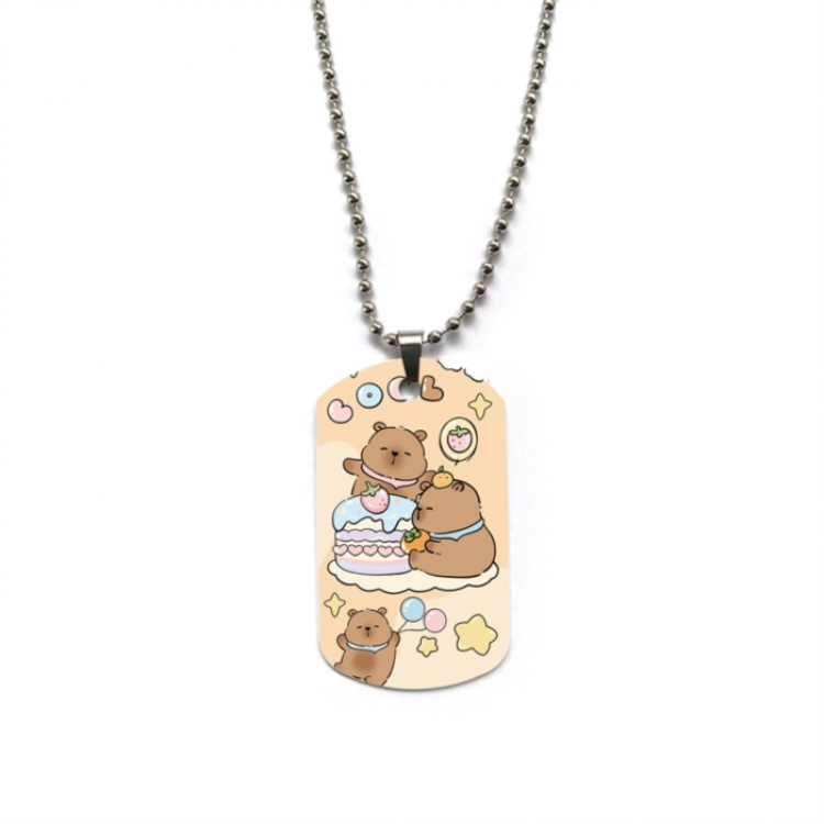 Kapibala Anime double-sided full color printed military brand necklace price for 5 pcs