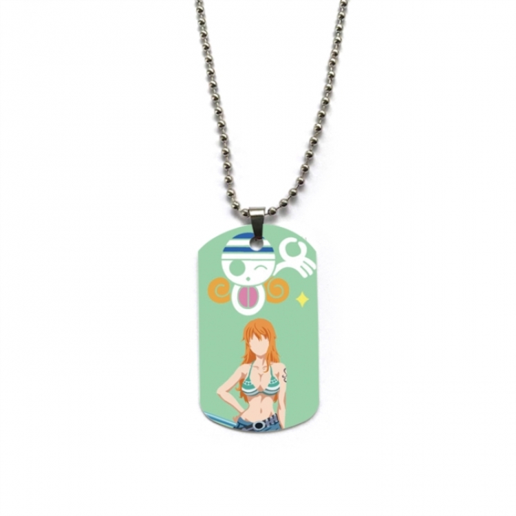 One Piece Anime double-sided full color printed military brand necklace price for 5 pcs