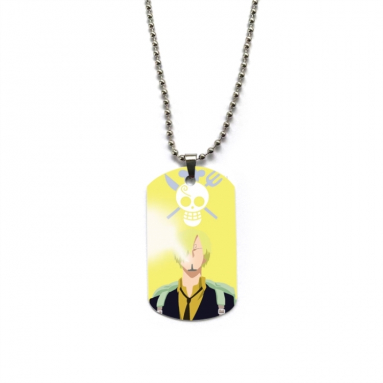 One Piece Anime double-sided full color printed military brand necklace price for 5 pcs