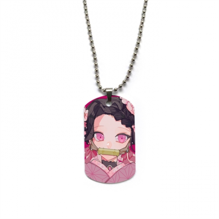 Demon Slayer Kimets Anime double-sided full color printed military brand necklace price for 5 pcs