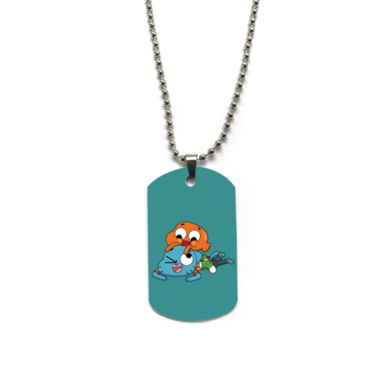 The Amazing World of Gumball Anime double-sided full color printed military brand necklace price for 5 pcs