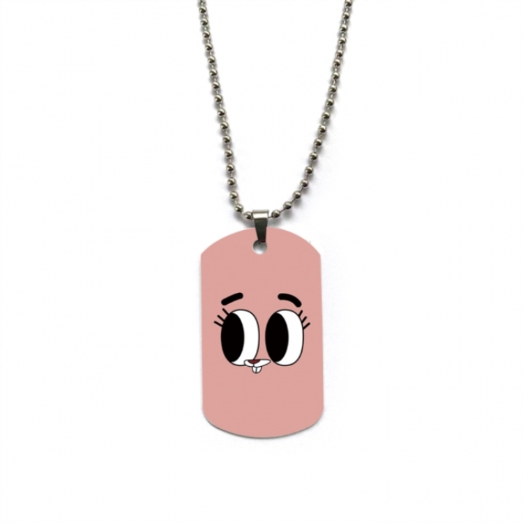 The Amazing World of Gumball Anime double-sided full color printed military brand necklace price for 5 pcs