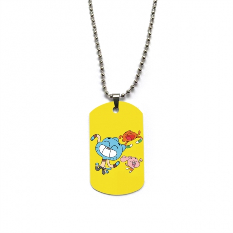 The Amazing World of Gumball Anime double-sided full color printed military brand necklace price for 5 pcs