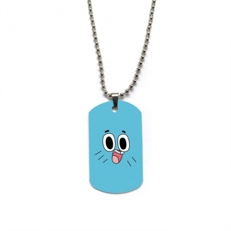 The Amazing World of Gumball Anime double-sided full color printed military brand necklace price for 5 pcs