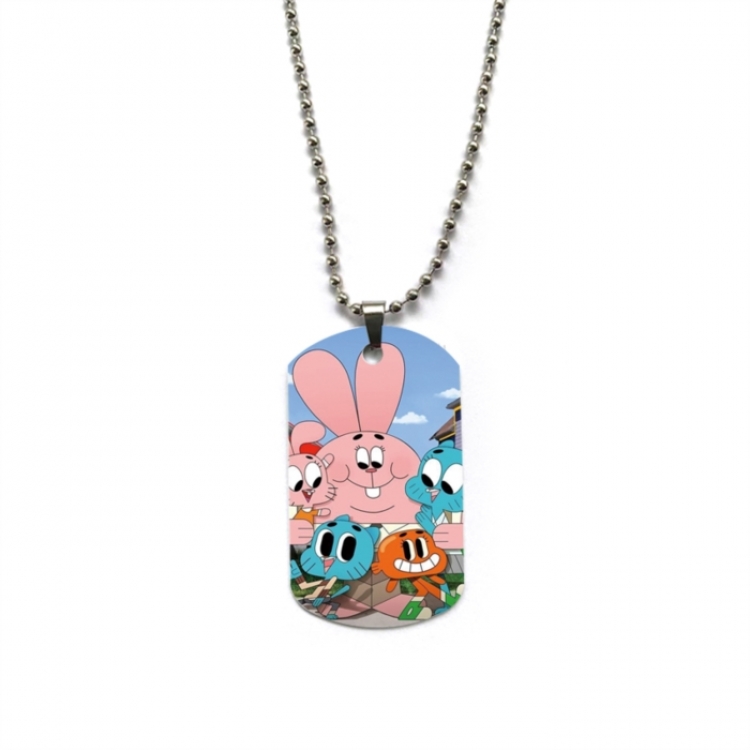 The Amazing World of Gumball Anime double-sided full color printed military brand necklace price for 5 pcs