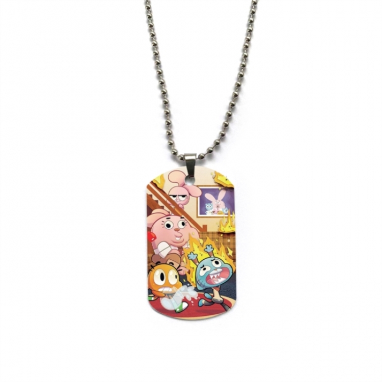 The Amazing World of Gumball Anime double-sided full color printed military brand necklace price for 5 pcs