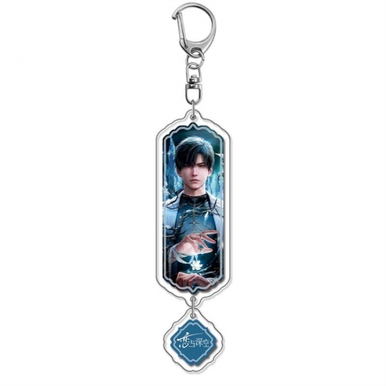 Love and Deepspac  Anime peripheral acrylic keychain Long pendant 8.5cm price for 5 pcs
