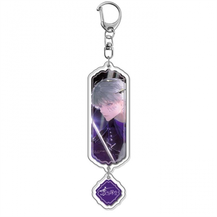 Love and Deepspac  Anime peripheral acrylic keychain Long pendant 8.5cm price for 5 pcs