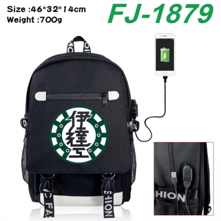 Haikyuu!! canvas USB backpack cartoon print student backpack 46X32X14CM 700g 