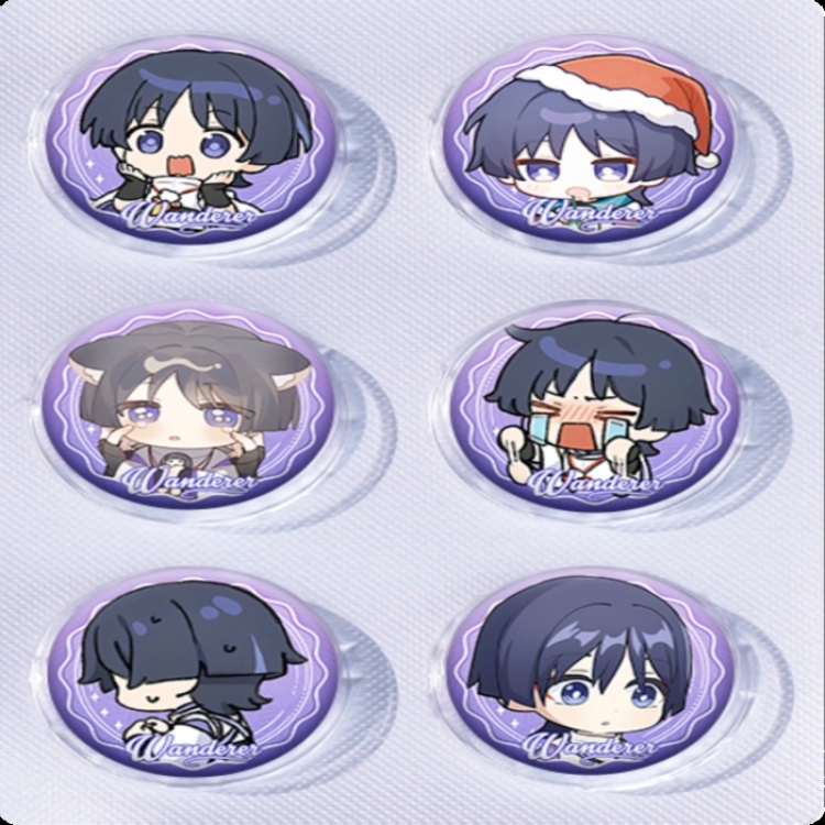 Genshin Impact Anime peripheral pill bar badge 25mm a set of 6 price for 5 sets 