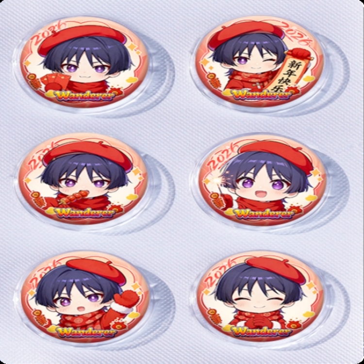 Genshin Impact Anime peripheral pill bar badge 25mm a set of 6 price for 5 sets