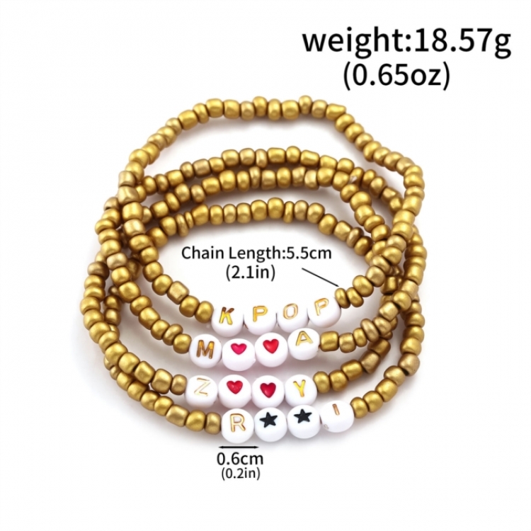 K-Pop:Demon Hunters Anime peripheral bead bracelet decoration bracelet OPP bag price for 5 pcs