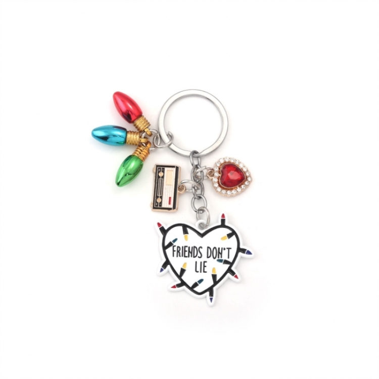 Stranger Things Anime peripheral metal keychain bag pendant OPP bag price for 5 pcs