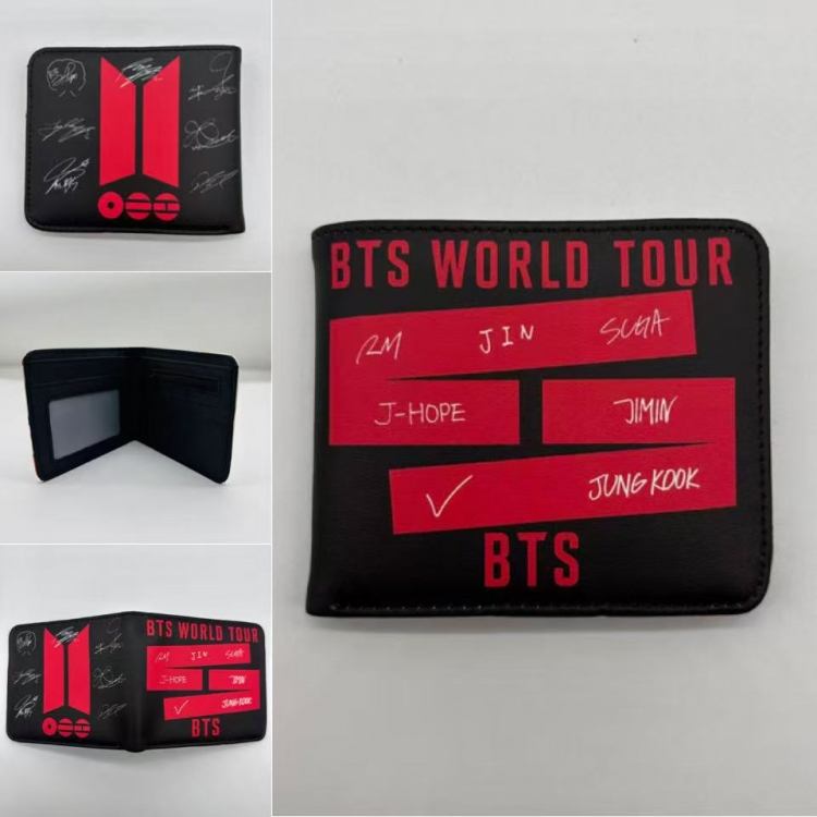 BTS Full color Two fold short card case wallet 11X9.5CM 