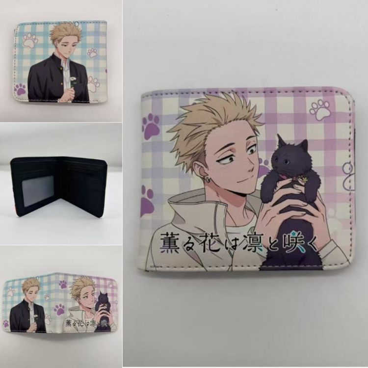 The Fragrant Flower Blooms with Dignity‌ Full color Two fold short card case wallet 11X9.5CM 