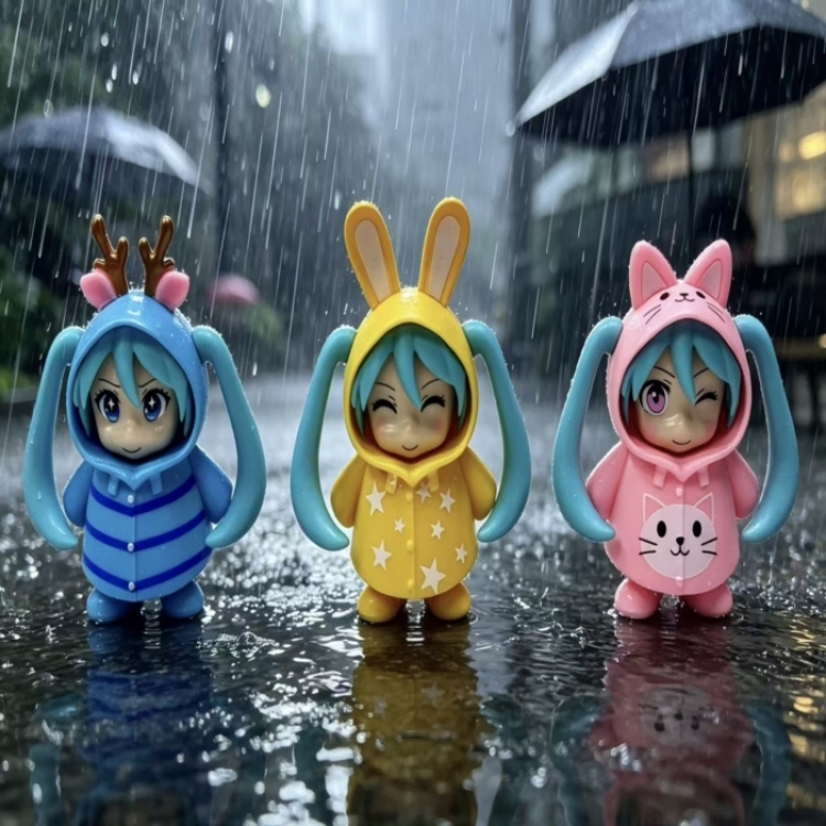 Hatsune Miku Bagged Figure Decoration Model a set of 3