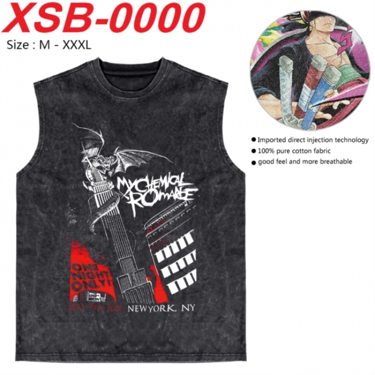 My chemical romance Anime pure cotton wash vest T-shirt 250g M-3XL 