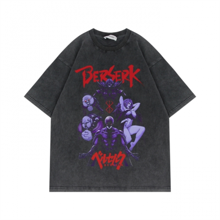 Berserk Anime Surrounding Direct Spray Technology Colorful Wash Short Sleeve T-shirt from S to 2XL