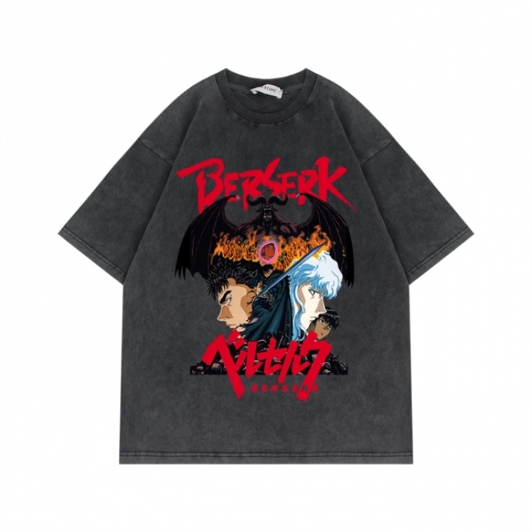 Berserk Anime Surrounding Direct Spray Technology Colorful Wash Short Sleeve T-shirt from S to 2XL