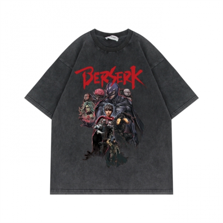 Berserk Anime Surrounding Direct Spray Technology Colorful Wash Short Sleeve T-shirt from S to 2XL