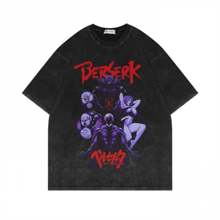 Berserk Anime Surrounding Direct Spray Technology Colorful Wash Short Sleeve T-shirt 280 grams from S to 2XL