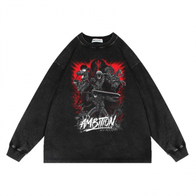 Berserk Anime Surrounding Direct Spray Technology Colorful Wash Short Sleeve T-shirt 300 grams from S to 2XL