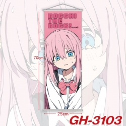 BOCCHI THE ROCK! Plastic Rod Cloth Small Hanging Canvas Painting Wall Scroll 25x70cm price for 5 pcs