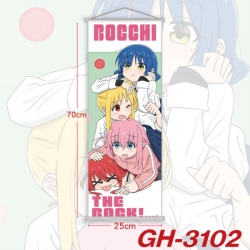 BOCCHI THE ROCK! Plastic Rod Cloth Small Hanging Canvas Painting Wall Scroll 25x70cm price for 5 pcs
