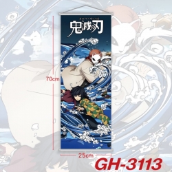 Demon Slayer Kimets Plastic Rod Cloth Small Hanging Canvas Painting Wall Scroll 25x70cm price for 5 pcs