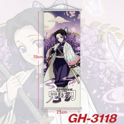 Demon Slayer Kimets Plastic Rod Cloth Small Hanging Canvas Painting Wall Scroll 25x70cm price for 5 pcs