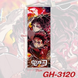 Demon Slayer Kimets Plastic Rod Cloth Small Hanging Canvas Painting Wall Scroll 25x70cm price for 5 pcs