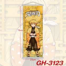 Demon Slayer Kimets Plastic Rod Cloth Small Hanging Canvas Painting Wall Scroll 25x70cm price for 5 pcs