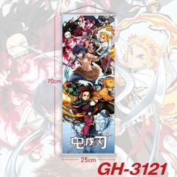 Demon Slayer Kimets Plastic Rod Cloth Small Hanging Canvas Painting Wall Scroll 25x70cm price for 5 pcs