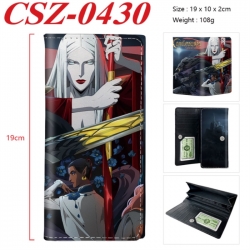 Castlevania Anime peripheral long three fold wallet 19x10x2cm