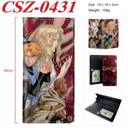 Castlevania Anime peripheral long three fold wallet 19x10x2cm