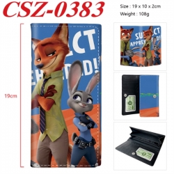 Zootopia Anime peripheral long three fold wallet 19x10x2cm