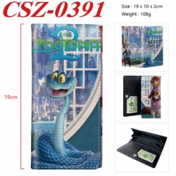 Zootopia Anime peripheral long three fold wallet 19x10x2cm