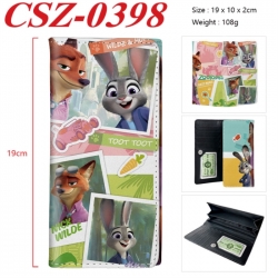 Zootopia Anime peripheral long three fold wallet 19x10x2cm