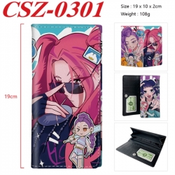 K-Pop Demon Hunters Anime peripheral long three fold wallet 19x10x2cm