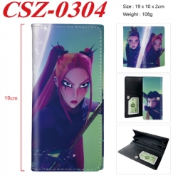K-Pop Demon Hunters Anime peripheral long three fold wallet 19x10x2cm