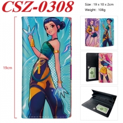 K-Pop Demon Hunters Anime peripheral long three fold wallet 19x10x2cm