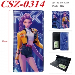 K-Pop Demon Hunters Anime peripheral long three fold wallet 19x10x2cm