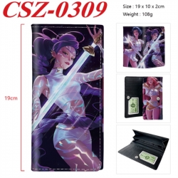 K-Pop Demon Hunters Anime peripheral long three fold wallet 19x10x2cm