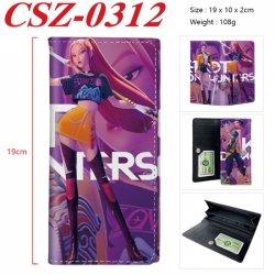 K-Pop Demon Hunters Anime peripheral long three fold wallet 19x10x2cm