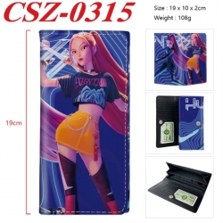 K-Pop Demon Hunters Anime peripheral long three fold wallet 19x10x2cm