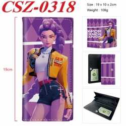 K-Pop Demon Hunters Anime peripheral long three fold wallet 19x10x2cm