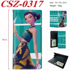 K-Pop Demon Hunters Anime peripheral long three fold wallet 19x10x2cm